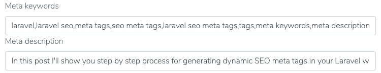 dynamic seo meta-tags laravel